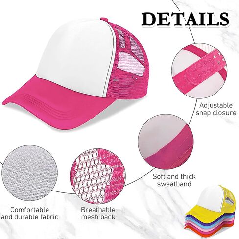 25 Pcs Adult Trucker Caps Bulk Blank Sublimation Baseball Hat Adjustable Mesh Trucker Hat for Men Women Summer Outdoor, Multicolor in Saudi Arabia
