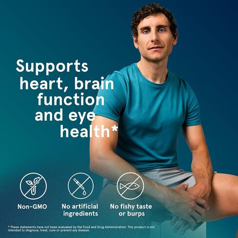 Puori Omega 3 Fish Oil Supplement - Ultra Pure & Burpless Wild Caught Fish Oil with 2000mg Omega 3 Fatty Acids,1250mg EPA & 500mg DHA Supports Heart, Brain & Eye Health - IFOS Certified - 240 Softgels in Saudi Arabia