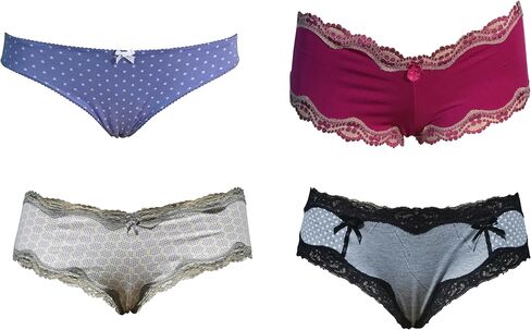 Women's Underwear Variety Pack Assorted Panties Bikinis Hipster Boyshorts Briefs Sexy Cute Multi Colored Cotton Lace in Kuwait