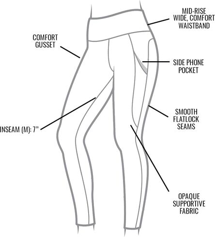 Maggie's Organic Out Ankle Leggings - Soft Cotton Spandex with Pockets - Mid Waist with Wide Elastic Waist Band in Kuwait