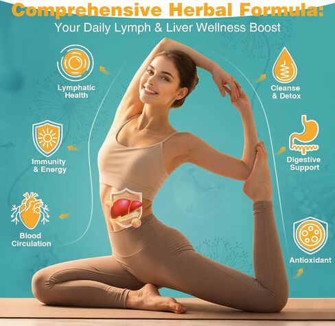 Lymphatic Drainage Drops, 23 In 1 Liver Cleanse Detox & Repair Liquid Lymphatic Drainage Supplements with Echinacea, Artichoke, Burdock Root, Elderberry, Natural Lymph Support for Lungs Health 2 Fl Oz in Saudi Arabia