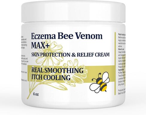 High Strength Bee Venom Cream, Dyshidrotic Eczema Ointment, Heat Rash, Itching, Eczema, Psoriasis, Leg, Stomach, Foot, Hand, Irritated Skin, All Age Care in Saudi Arabia