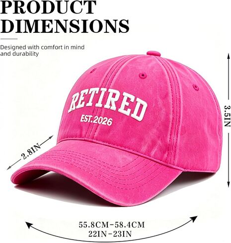 Retirement Gifts for Women 2026 – Funny Retired Hat, Adjustable Cotton Baseball Cap for Daily Travel Golf in Kuwait