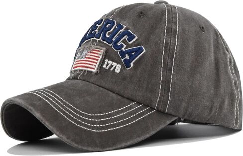Men's American Flag Patriot Baseball Cap Unisex Retro Washed USA Dad Hat Adjustable in Saudi Arabia