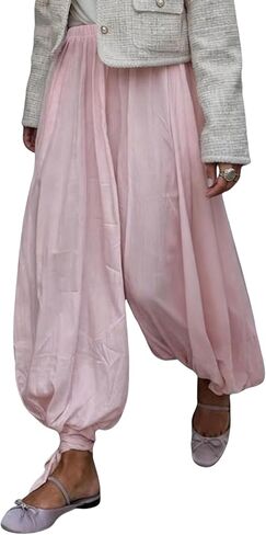 Verdusa Women's Harem Pants Wide Leg Baggy Pants Casual Oversized Loose Fit Balloon Pants in Kuwait