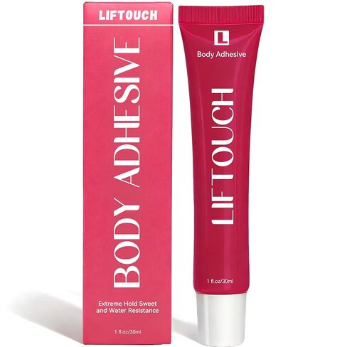 Body Adhesive Glue for Clothes 30ml, Sweat Proof, Water Wash Off Skin Adhesive, Fabric-Safe Liquid Fashion Glue for Low-cut Styles,Strapless Dresses and Work Blouses - Clothing Glue That Holds All Day in Kuwait