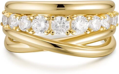 14k Gold Rings For Women，Trendy Dainty X Ring, Gold Stacking Rings Non Tarnish,Chunky Statement Rings for Women in Saudi Arabia