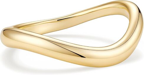 Mameloly Wavy Dome Stackable Rings for Women Dainty 14K Gold Plated Twisted Promise Rings for Her Sizes 4-10 in Kuwait