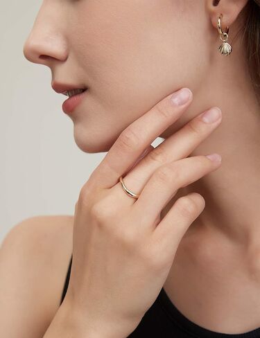 Mameloly Wavy Dome Stackable Rings for Women Dainty 14K Gold Plated Twisted Promise Rings for Her Sizes 4-10 in Kuwait