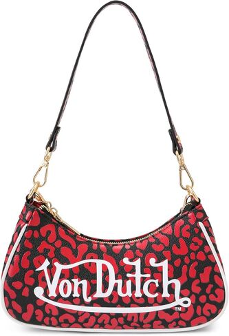 Von Dutch Small Shoulder Bag for Women, Vegan Leather Y2K Purse with Chain Strap & Zip Closure in Kuwait