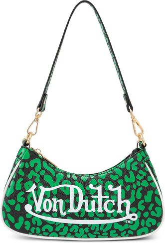 Von Dutch Small Shoulder Bag for Women, Vegan Leather Y2K Purse with Chain Strap & Zip Closure in Kuwait