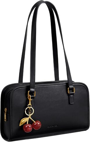 BOSTANTEN Shoulder Bag for Women Vegan Leather Purse with Cherry Charm Medium Handbag with Zipper for Daily Use in Kuwait