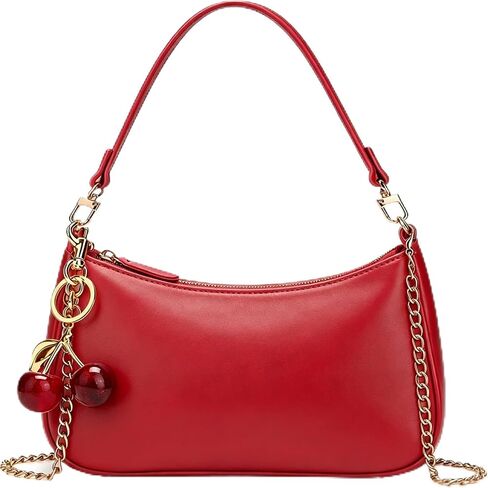 Shoulder Bag for Women Cute Hobo Cherry Crossbody Purse Retro Clutch Underarm Handbag with 2 Removable Straps in Saudi Arabia