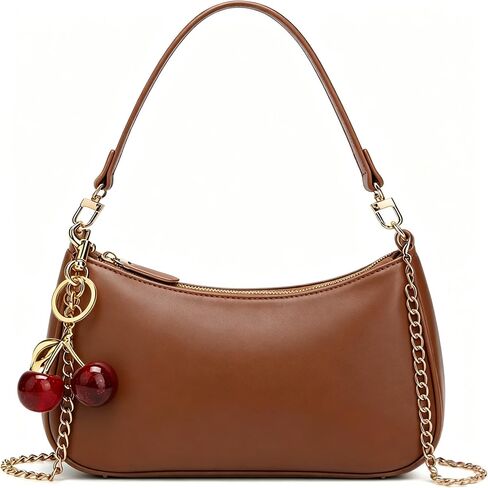 Shoulder Bag for Women Cute Hobo Cherry Crossbody Purse Retro Clutch Underarm Handbag with 2 Removable Straps in Kuwait