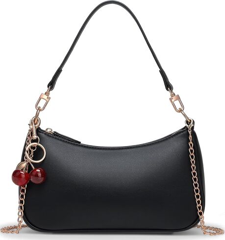 Shoulder Bag for Women Cute Hobo Cherry Crossbody Purse Retro Clutch Underarm Handbag with 2 Removable Straps in Kuwait