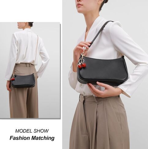 Shoulder Bag for Women Cute Hobo Cherry Crossbody Purse Retro Clutch Underarm Handbag with 2 Removable Straps in Kuwait