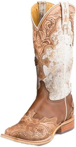 Tin Haul Women's Women's Made in Heaven Western Boot Broad Square Toe - 14-021-0077-1415 TA 7 1/2 M US Tan in Kuwait