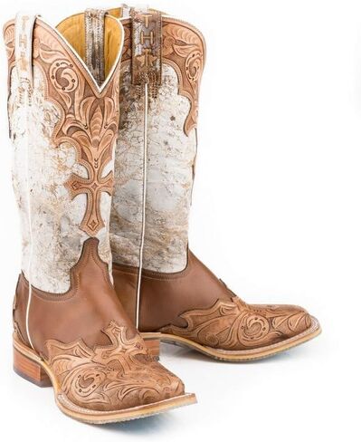 Tin Haul Women's Women's Made in Heaven Western Boot Broad Square Toe - 14-021-0077-1415 TA 7 1/2 M US Tan in Kuwait