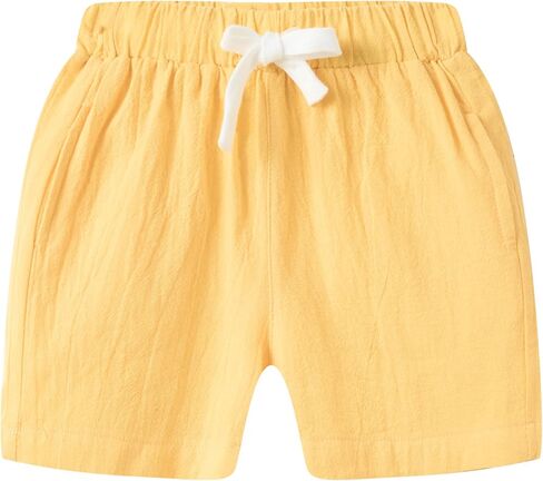 Mud Kingdom Textured Boys Linen Shorts with Side Seam Pocket Drawstring Lightweight 2-8Y in Saudi Arabia