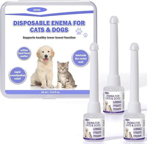 Disposable Enema for Cats & Dogs – Quickly Softens Stool, Stimulates & Eases Painful Bowel Movements | Pet Enema Syringe 6mL (3 Pack) in Saudi Arabia
