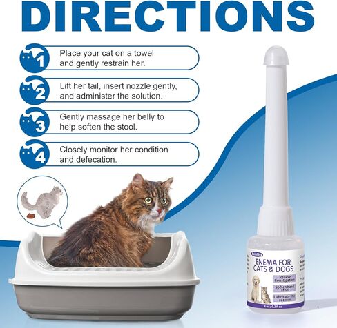 Disposable Enema for Cats & Dogs – Quickly Softens Stool, Stimulates & Eases Painful Bowel Movements | Pet Enema Syringe 6mL (3 Pack) in Saudi Arabia