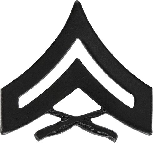 Marine Chevron CPL E‑4 Black Metal Pin-On Pair in Saudi Arabia