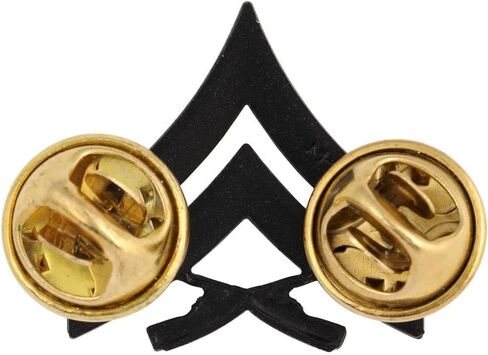 Marine Chevron CPL E‑4 Black Metal Pin-On Pair in Saudi Arabia