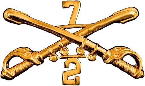 Generic الجيش الأمريكي 2nd btn 7th Cavalry 2/7 GarryOwen Ghost كتيبة دبوس معدني ذهبي in Kuwait
