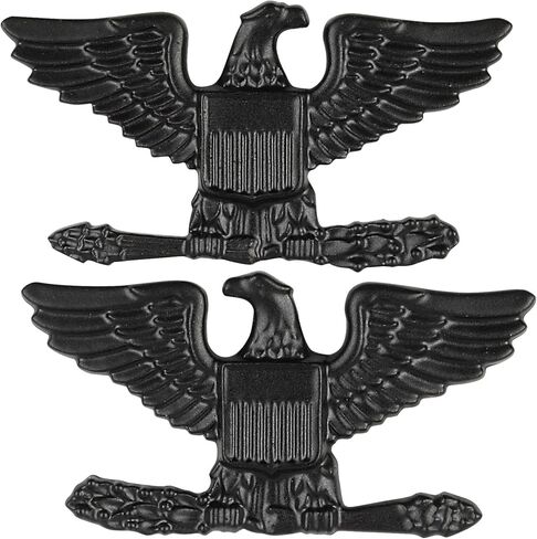Air Force Colonel Officer COL O-6 Subdued Black Metal Rank Pair in Saudi Arabia