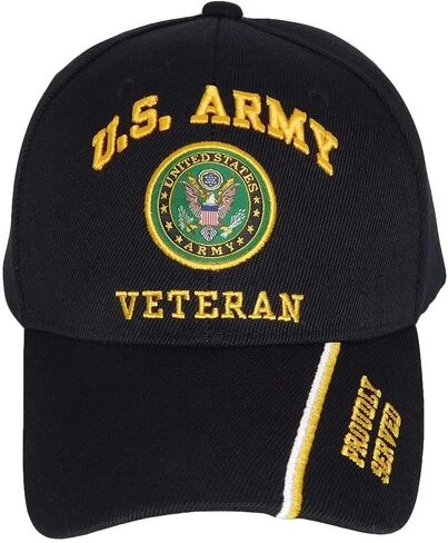 U.S. Army Disabled Veteran Proudly Served Military Ball Cap - Black in Kuwait