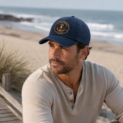 Embroidered Cap for Men, Patriotic Veteran Dad Hat, Embroidered Washed Cap, Adjustable for Dad in Saudi Arabia