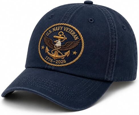 Embroidered Cap for Men, Patriotic Veteran Dad Hat, Embroidered Washed Cap, Adjustable for Dad in Saudi Arabia