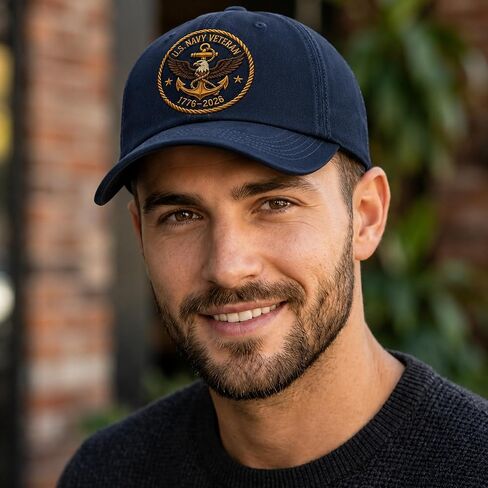 Embroidered Cap for Men, Patriotic Veteran Dad Hat, Embroidered Washed Cap, Adjustable for Dad in Saudi Arabia