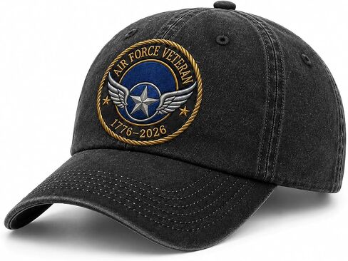 Embroidered Cap for Men, Patriotic Veteran Dad Hat, Embroidered Washed Cap, Adjustable for Dad in Saudi Arabia