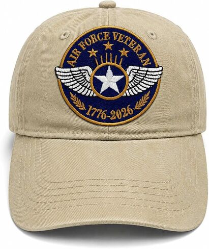 Embroidered Cap for Men, Patriotic Veteran Dad Hat, Embroidered Washed Cap, Adjustable for Dad in Saudi Arabia