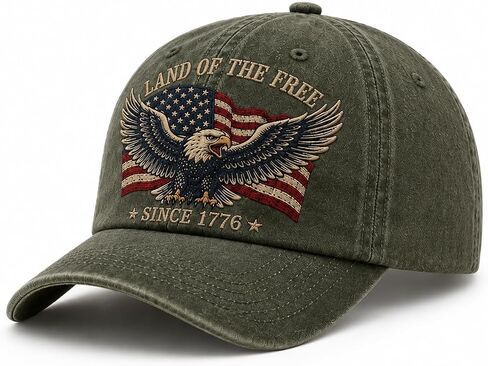 Embroidered Cap for Men, Patriotic Veteran Dad Hat, Embroidered Washed Cap, Adjustable for Dad in Saudi Arabia