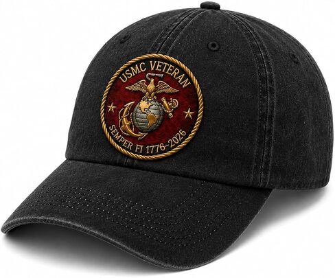Embroidered Cap for Men, Patriotic Veteran Dad Hat, Embroidered Washed Cap, Adjustable for Dad in Saudi Arabia