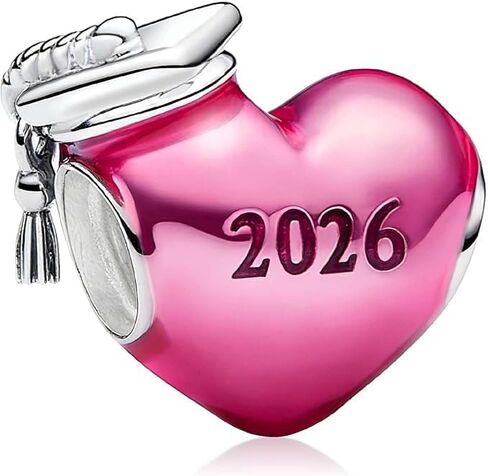 2026 Graduation Pink Cap Charms Owls Compatible for Bracelets Heart Charm Jewellery Present for Women in Saudi Arabia