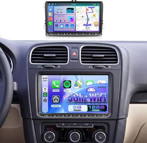 4G+64G Car Radio Stereo with Wireless CarPlay Android Auto,8 Inch IPS Touch Screen Android 13 GPS WiFi Bluetooth DSP Audio Android 13 Head Unit for VW Passat Jetta Tiguan Golf MK5 MK6 T5 Polo in Kuwait