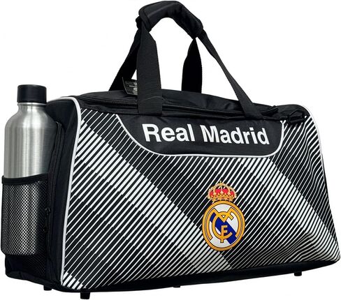 حقيبة سفر من ريال مدريد لكرة القدم/كرة القدم - حقيبة رياضية باللونين الأسود والأبيض in Kuwait