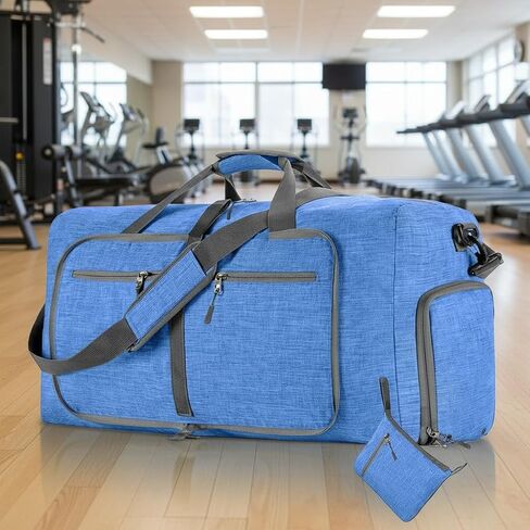 Waterproof Gym Travel Duffel Lightweight Bag for Beach Swim Bag Men Women Oxford Cloth Sports Bag - Blue in Kuwait