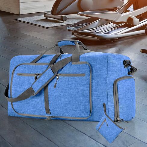 Waterproof Gym Travel Duffel Lightweight Bag for Beach Swim Bag Men Women Oxford Cloth Sports Bag - Blue in Kuwait