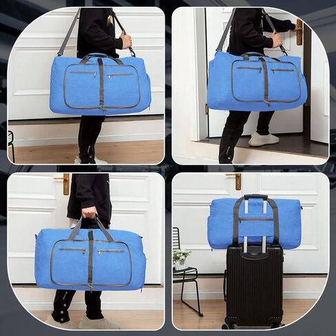 Waterproof Gym Travel Duffel Lightweight Bag for Beach Swim Bag Men Women Oxford Cloth Sports Bag - Blue in Kuwait