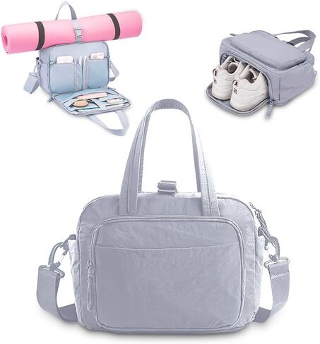 mini gym bag for women, travel duffel bag with wet pockets and Shoe Compartment,Lightweight carry on weekender duffel, water resistant,for sports,yoga,dance,green in Saudi Arabia