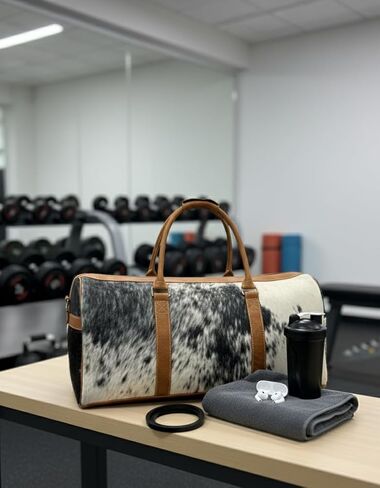 Cowhide Travel Bag leather with Shoulder Strap - extra large christmas gift bags Gym, Sports, Overnight, Weekend Carryall, Men & Women styles and occasions such as rustic luxury in Kuwait