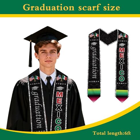 Mexican American Graduation Stole Sash Mexican Root Graduation Stole Sash in Kuwait