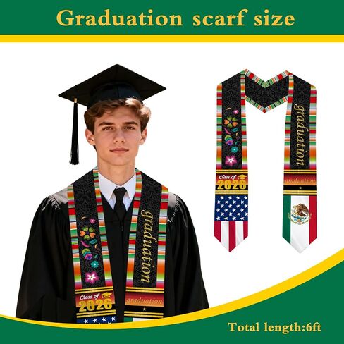 Mexican Class of 2026 Graduation Stole Sash Graduation Stole Mexican American Sash in Kuwait