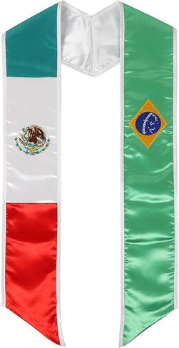 Country Flag Graduation Stole USA Flag Embroidered Sash for International Students 72" Long in Saudi Arabia