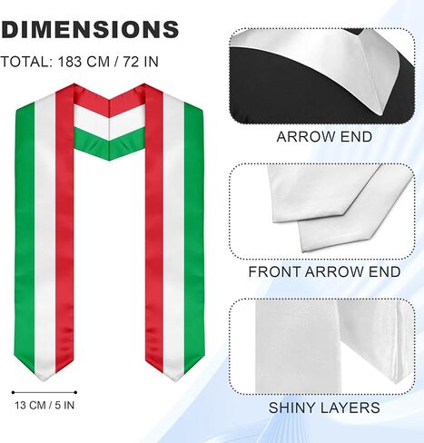 Graduation Stole Sash Study Abroad Students Graduation V Shape Stole Scarf 72" Long in Saudi Arabia