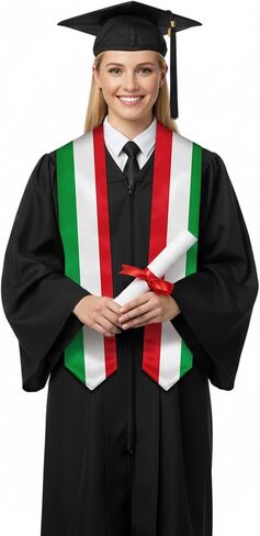 Graduation Stole Sash Study Abroad Students Graduation V Shape Stole Scarf 72" Long in Saudi Arabia